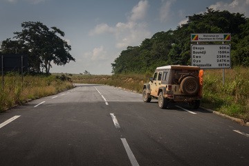 Entering the Congo, on the best road imaginable